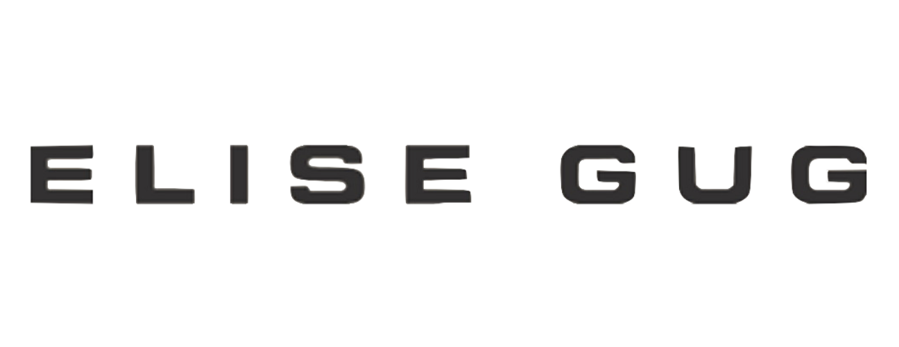 Black text 'ELISE GUG' on a white background
