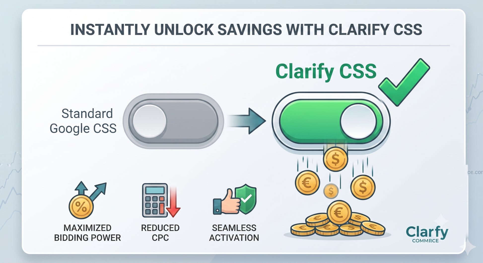 Visual presentation of money saved with Clarify CSS